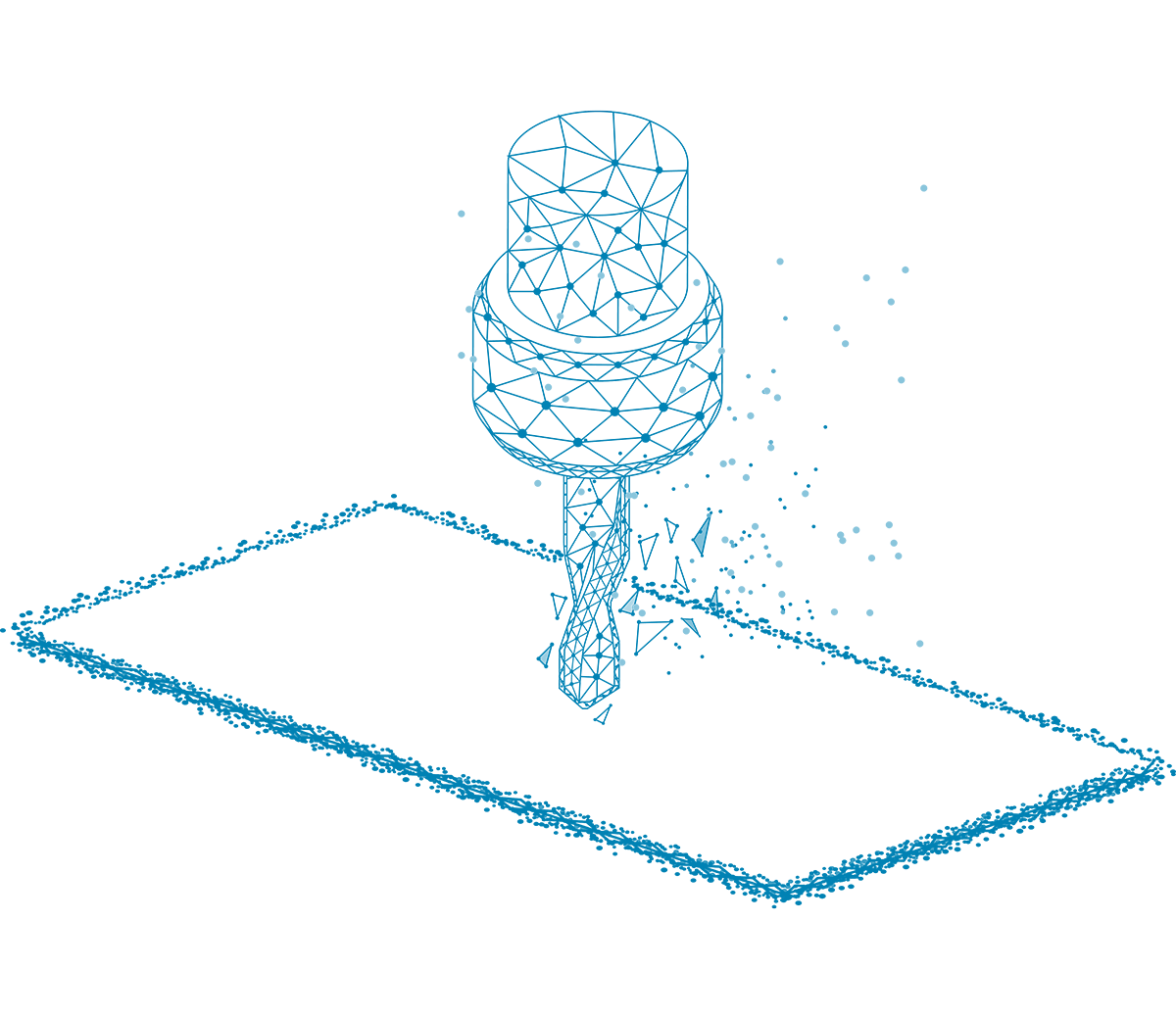 line drawing of a drill
