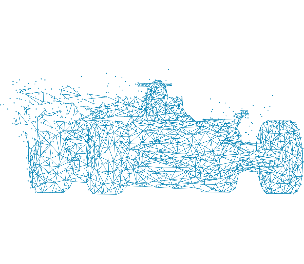 line drawing of a formula 1 car